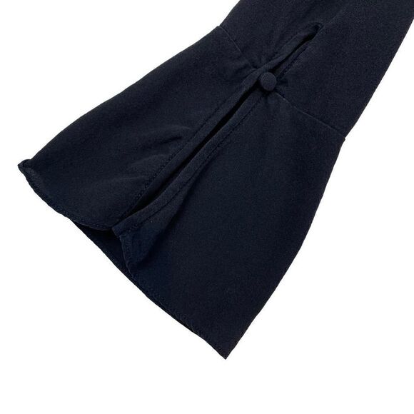 YIGAL AZROUËL Silk V-Neck Blouse Ruffle Lace Up 4 - Picture 4 of 6